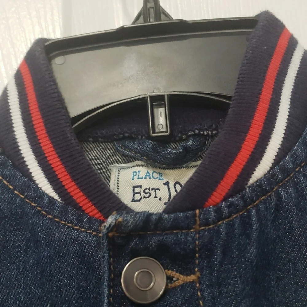 The Children's Place Blue Denim Kids Jacket with Navy Sleeves